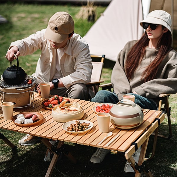 1 set Plast servis set okrossbart servis set utomhus camping servis set lämplig för familjemiddagar