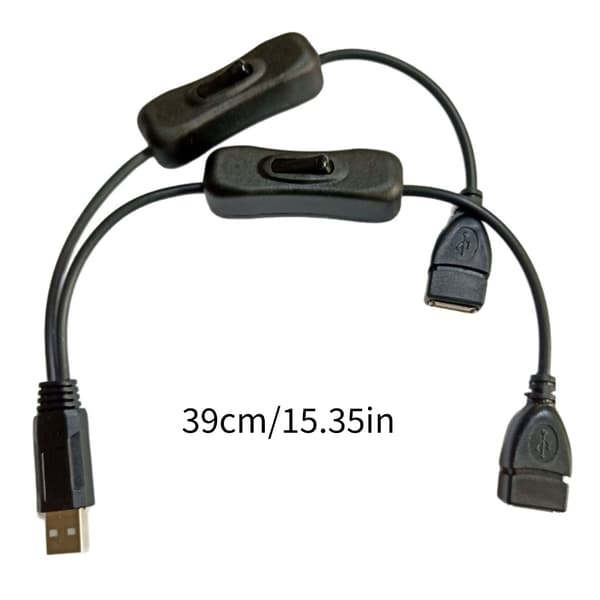USB A til to USB hun-forlengelseskabel for strøm- og dataoverføring