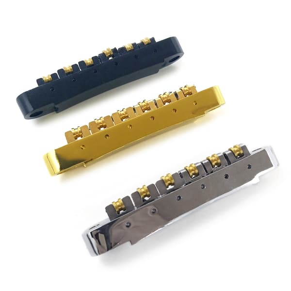 6 Strings Guitar Roller Sadel Bridge Tune-O-Matic Bridge elektrisk gitarr Roller Bridge med dubbar ersättningsdel Silver