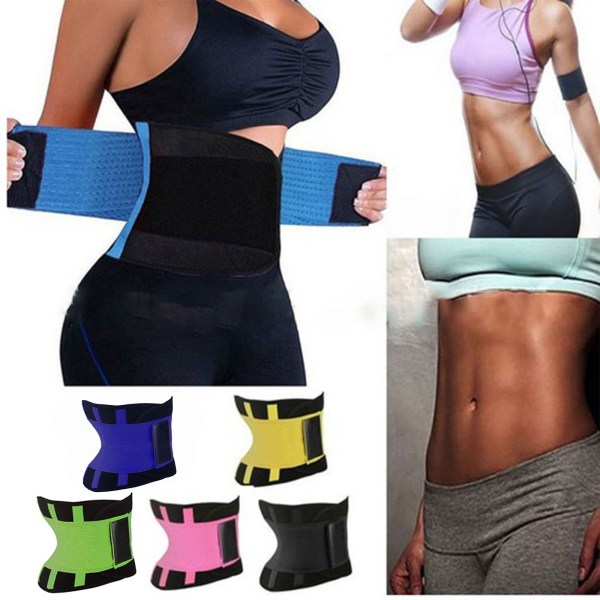 Kvinnor Waist trainer Korsett Buken Bantning Body Shaper Sport Gördel Bälte Exerci Black 2XL