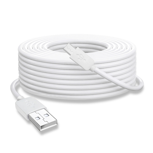 Superlång USB till Micro USB -laddningskabel för termometer/kamera Lång hållbar laddarkabel 393,7 tum/590,55 tum 15m