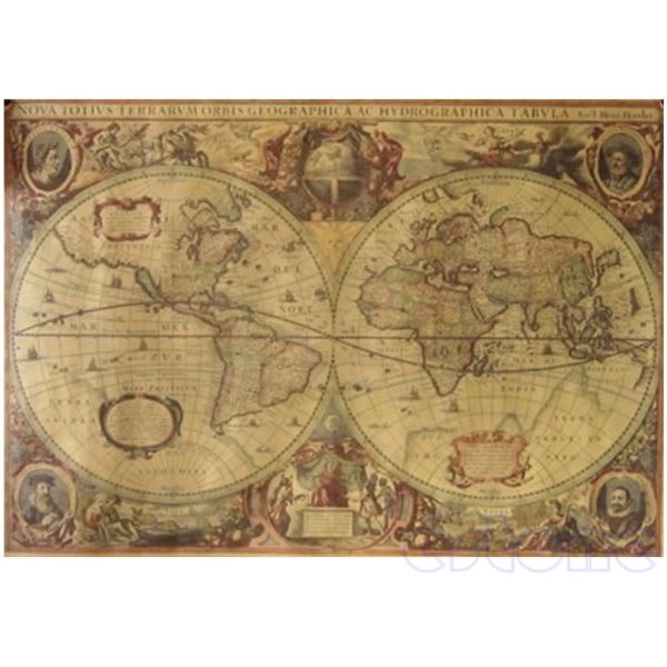 71x50cm Retro Vintage Old Globe Världskarta Matt brunt papper affisch Heminredning