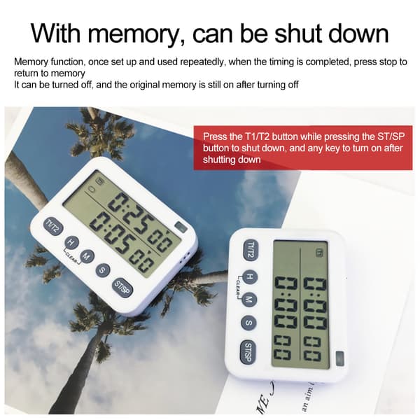 Digital timer for matlaging, magnetisk nedtellingstimer