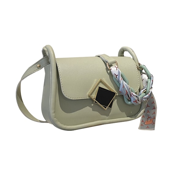 Dam Sidenhalsduk Crossbody Väska Enkel Messenger Väska PU Läder Axelväska Flickor Liten Fyrkantig Väska Dam Casual Väska Ins