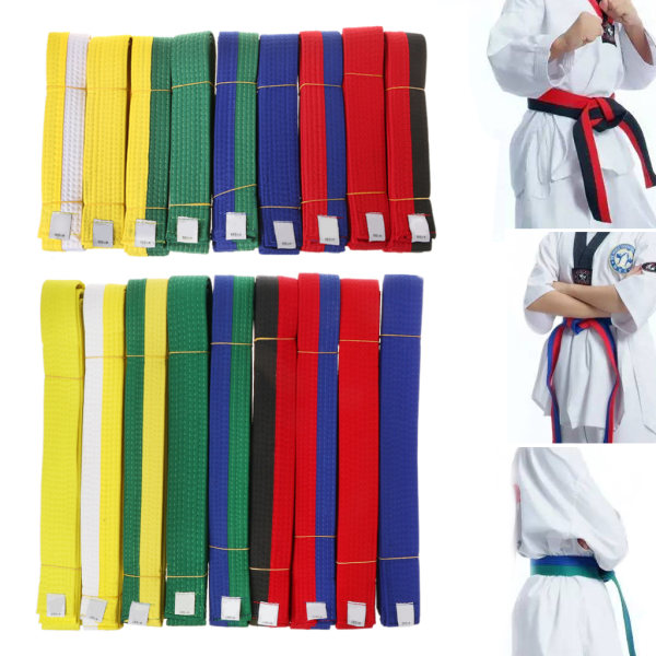 Professionellt Taekwondo-bälte Karate Judo Dubbla Wrap Kampsportsband Sportbälte 180cm/280cm för vuxna Barn Barn Yellow 180cm