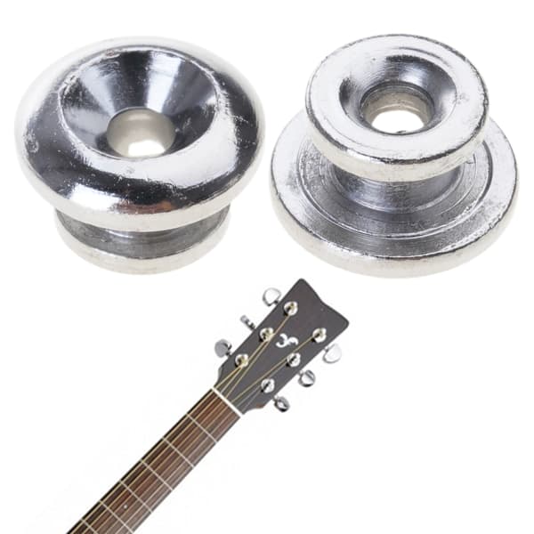 2 Krom Remlås Knappbrickor Skruvar Ersättningsdel För Mandolin Gitarr