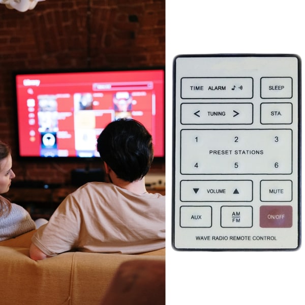 Universal ersättningsfjärrkontroll Lämplig för WAVE RADIO CD AWRC A7 AWR1-1W AWR1-2W AWR113 Music Media Player