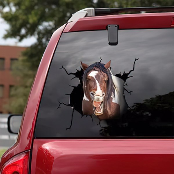 Djurhäst spegel väggdekaler för kreativa vattentäta dekaler Modelleringstillbehör för lastbil fönsterdörr glasdekorat null - E