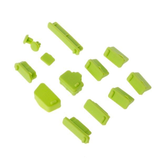 13st/ set Färgglad Silikon Laptop Anti Dust Plug Cover Stopper Universal Dammtät Green