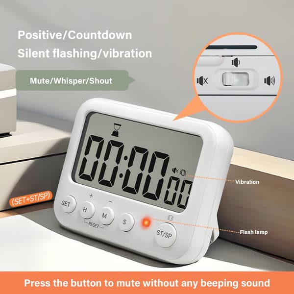 Multifunktionella Timers ABS Digital Nedräkning Klocka Liten Design för Kök Lab