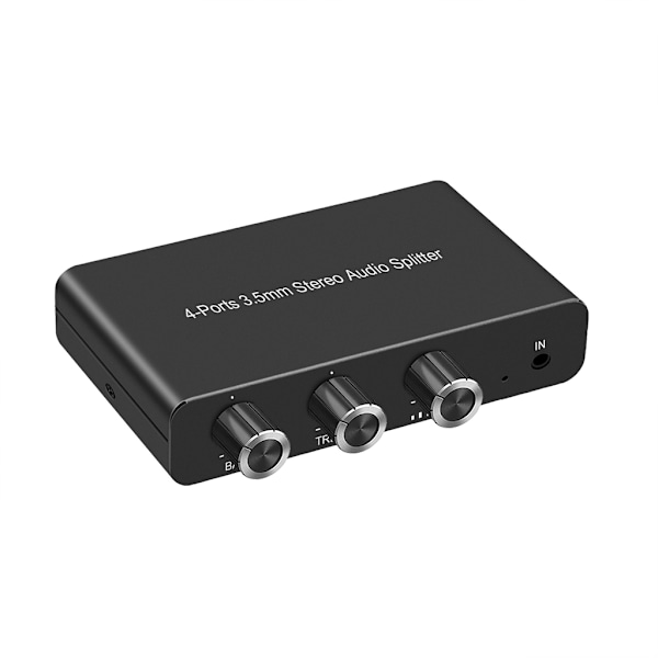 4-jack Multi Headphone Audio Splitter Hörlursdelare med och diskant, 3,5 mm portingång 3,74x2,12x0,82 tum Storlek