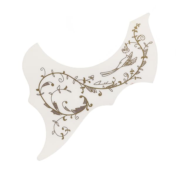 Instrument Skyddsfilm Vit Blommig Slitstark PVC Självhäftande Gitarrskydd