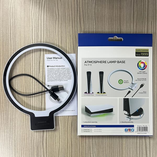 forPS5 Host Vertical Stand Base LED Atmosphere RGB Luminous Light Spelkonsolhållare för Touch Control Accs