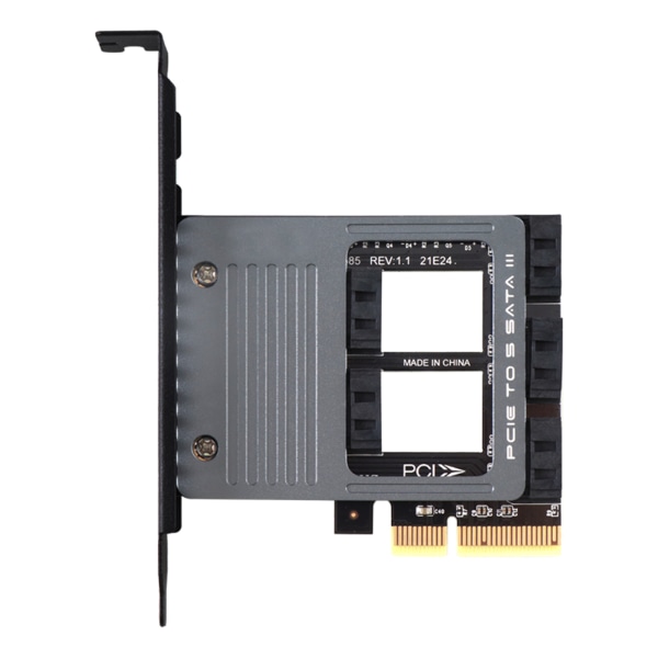 5-portars Sata PCI för Express Expansion Card PCI-E Sata High Speed Accelerator PCIe 4X till SATA3.0 6Gbps Adapter Add On Car
