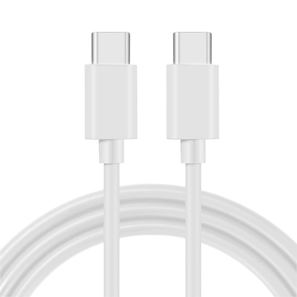 60W kort USB C till USB C-laddarkabel, 1Pack Typ C Laddningskabel Snabbladdning för telefon 15 mobiltelefon surfplatta White 25cm