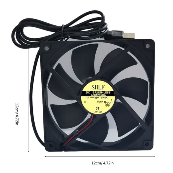 USB-fläkt 5V 12025 12CM Kylfläkt för datorchassi Router Set-top Fläkt