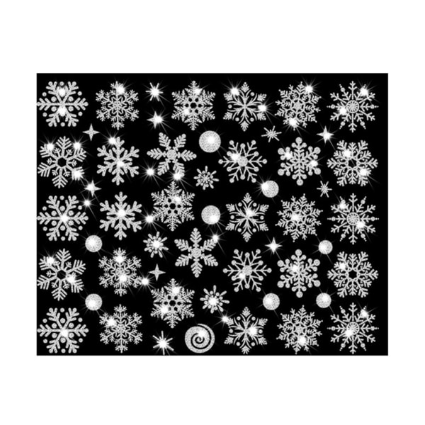 Jul snöflinga klistermärke Elektrostatisk dekal Dekorativ väggmålning prydnad för fönster Vägg Dörrdekorationer Dekal Supply H