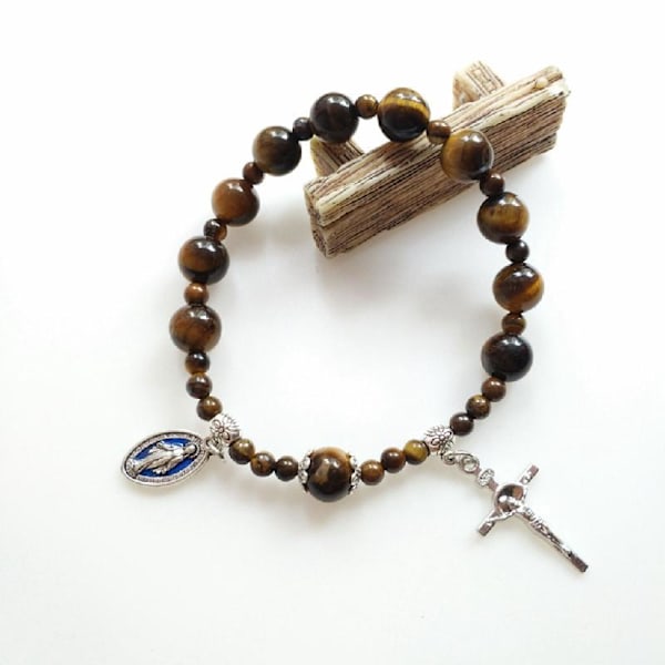 Kristen för korsarmband helig jesu figur rosenkrans armband prydnad för vuxna manlig kvinnlig handdekoration