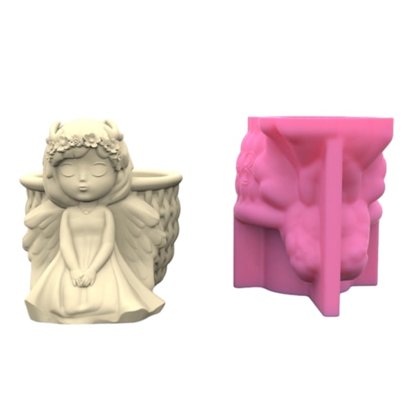 Silikonformar 3D flicka blomkruka epoxihartsgjutformar ljusstakeform