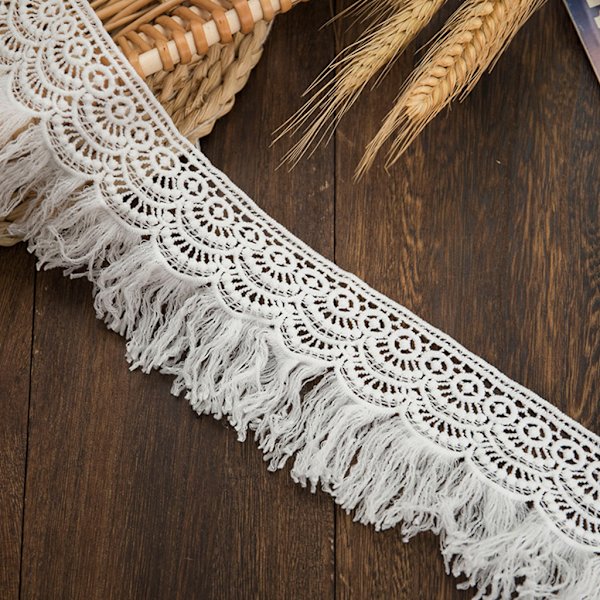 Hvidt Håndlavet Blondekant Smykker Patchwork Blondebånd DIY Syning Beklædningsgenstand Tilbehør Buket Blondebånd Borddekoration