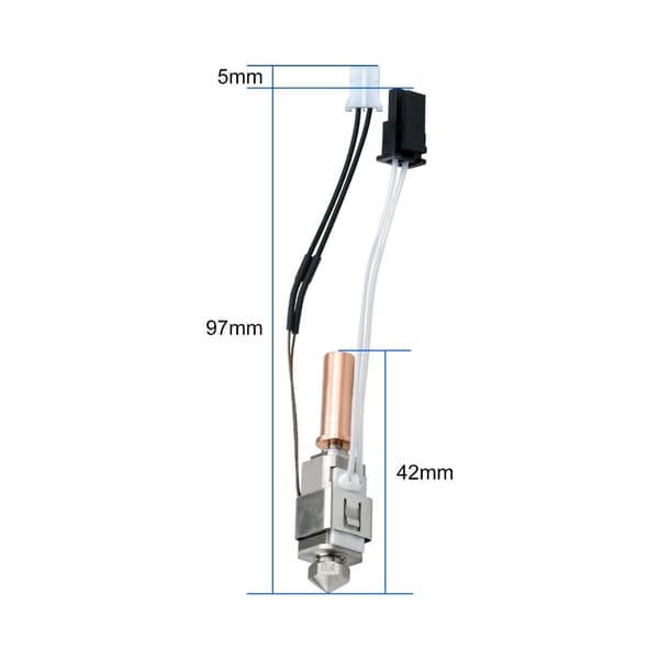 Oppgraderinger for 2 Hotend Kit Termistor Varmeelement 0.4mm Print Hot End