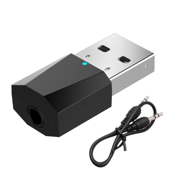 USB trådlös Bluetooth-kompatibel 3,5 mm Audio Stereo Receiver med 3,5 mm Audio Line för Bil AUX Audio Reservdelar
