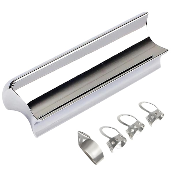 Slide Tone Bar för gitarr i rostfritt stål för Lap Steel-gitarr, Hawaii-gitarr, Dobro, elgitarrtillbehör Silver