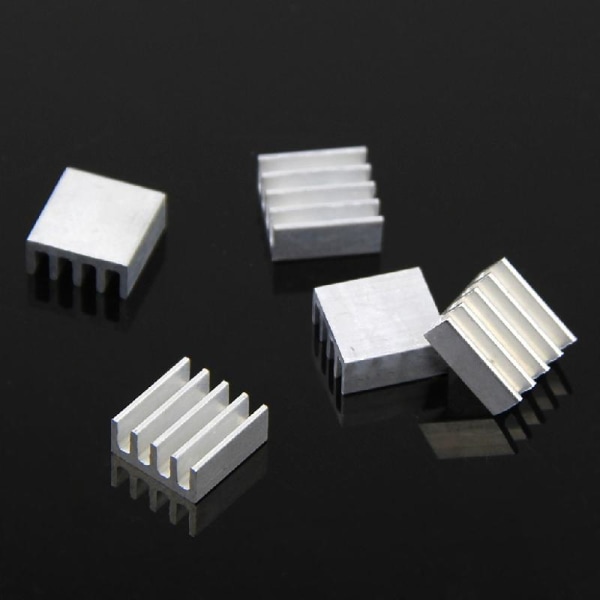 5 st högkvalitativa 8,8x8,8x5 mm kylfläns i aluminium för LED Power Memory Chip IC