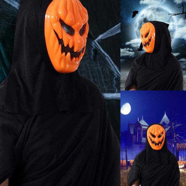 Halloween-mask Skrämmande skräckpumpa för huvudmask för festival Cosplay kostym maskeradfester, karneval, presenter unisex
