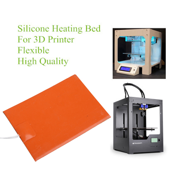 3D-skrivare Silikon Uppvärmd Pad 10x15cm Värmeplatta Matta 220V 300W Uppvärmd Säng