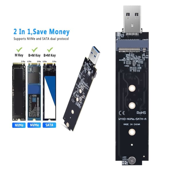 To Protokol M.2 SSD til USB 3.2 Konvertere Til 2230 2242 2260 2280 SSD'er