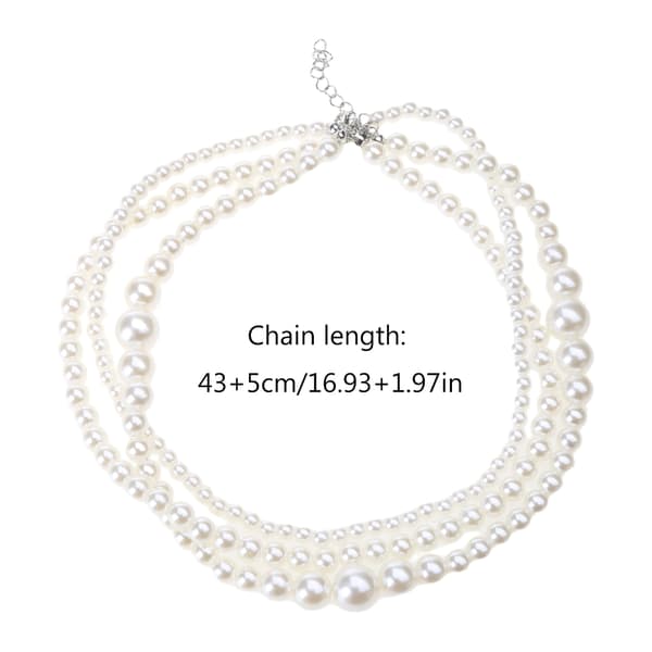 Elegant Flerlagers Imitationspärlhalsband för Kvinnor Bröllops Statement Choker