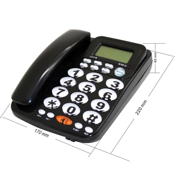 Fasttelefon för hemmakontoret med sladd och nummerpresentation