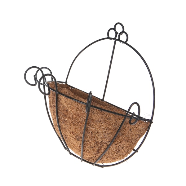 Blomkruka Järn Kokos DIY Trädgårdshängande planteringskärl Väggkorgar Kruka halvrund 10 inches