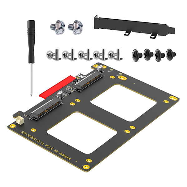 PCIe 8X Interfacekort til 2 SFF 8639 SSD Højkapacitetslager