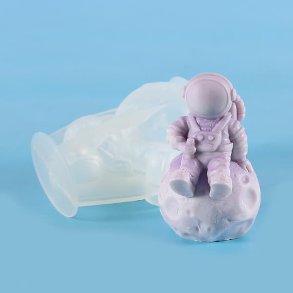 3D Astronaut Silikon Stearinlysform for Håndlagde Stearinlysformer Silikon Håndverk