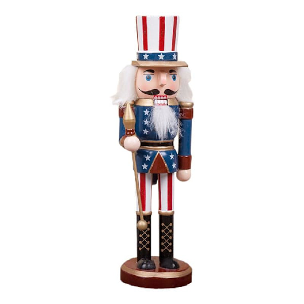 10 tums amerikanska nötknäpparsoldatfigurer i trä juldekoration för inomhusbordsskiva skrivbord jul hem bondgård