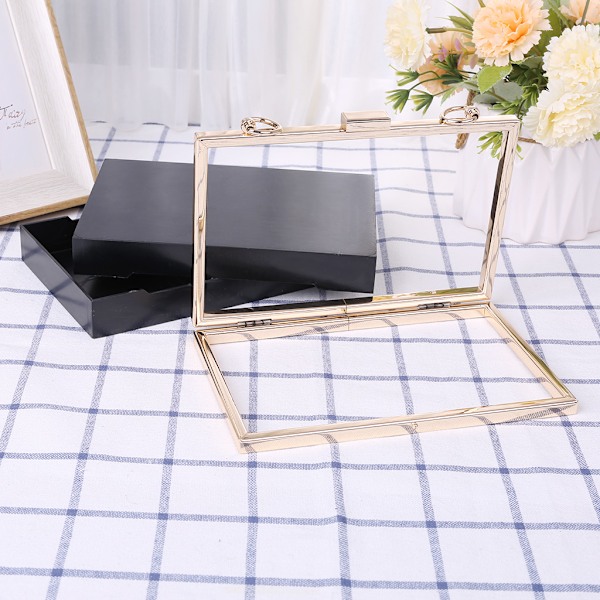Rektangulär Metallram Väska Handtag för DIY Handväskor Kvällsväska Clutch Acc