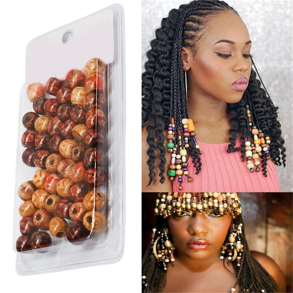 Naturlige hårperler Løse dreadlockperler Stor hullflette til Halloween