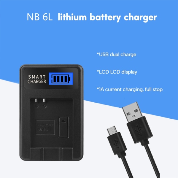 Bärbar NB6L LCD-skärm USB -kamera Batteriladdare för SX710/SX700 kameror Bekväm power