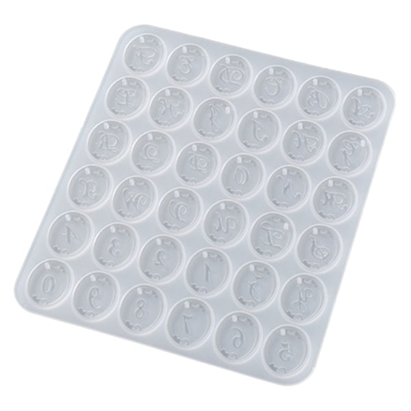 Alphabet Puzzle Jigsaw Form Bokstavsnummer Ovalt hänge DIY Resin Mould null - 2