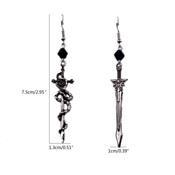 Svärdörhängen Silverfärg Klassisk eardrop Big Sword Modesmycken Roman Charm Kvinnor Män Present Mystisk gotisk stil