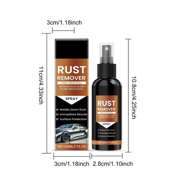 Kraftig oxidationsfjerner spray til bildele, kæder, værktøj. Nedbryder rust