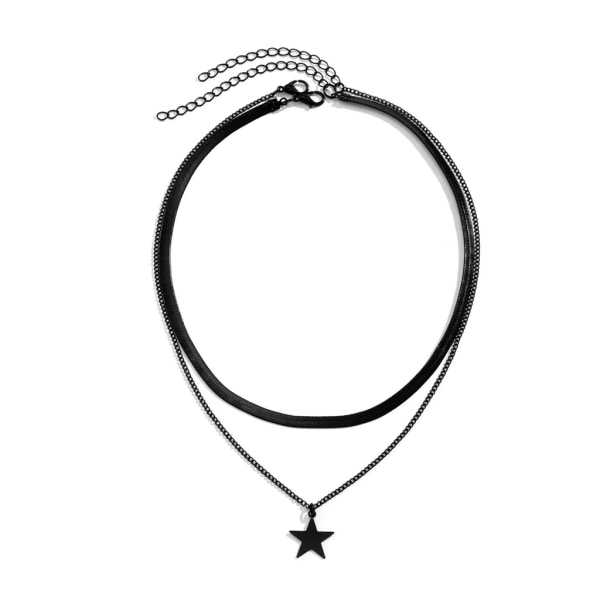 2 stycken Star Chain Choker Star Chain Halsband Hänge Halsband Pentagram Halsband Party Smycken Present för kvinnor Flickor