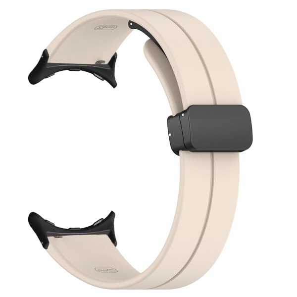 Flexibelt band som är kompatibelt för Pixel Watch 2 Smartwatch Magnetisk silikonarmband med mjukt klockarmband Vintage white