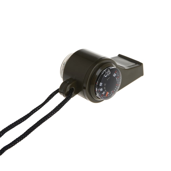 3 i 1 Utomhuscamping Vandring Nödöverlevnadsutrustning Whistle Compass Termometer