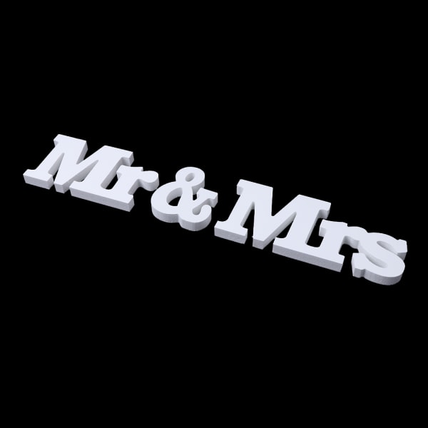 Mr & Mrs träbokstäver skylt Vitt bord Bröllop träbokstavsprydnad för alla hjärtans dag fest Jubileumsdekor