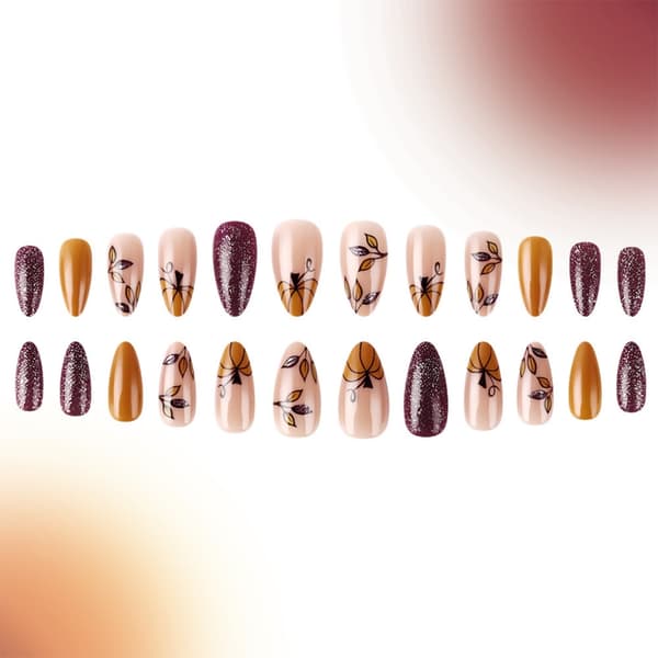 Höst Press On Nails Pumpa Lönnlöv Stick on Nail Thanksgiving Lösnagel