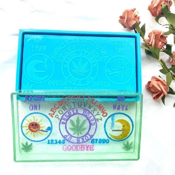 DIY för Sun Moon Letters Bricka Epoxihartsform Form Kosmetisk Box Silikon Mou