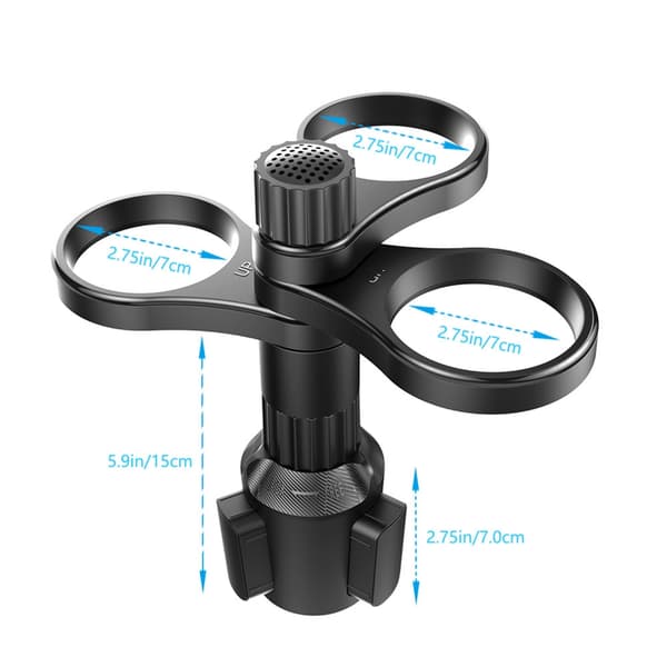 3 i 1 Drikkeholder Bilkoppholder Roterende Ekspanderadapter